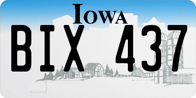 IA license plate BIX437