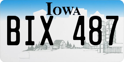 IA license plate BIX487