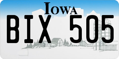 IA license plate BIX505