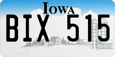 IA license plate BIX515