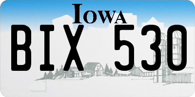 IA license plate BIX530