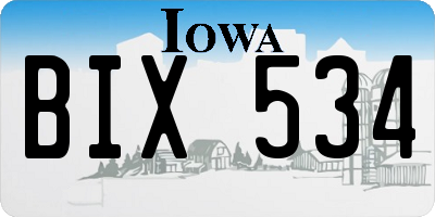 IA license plate BIX534