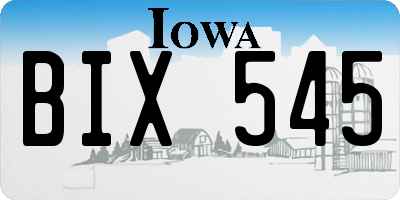 IA license plate BIX545