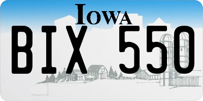 IA license plate BIX550