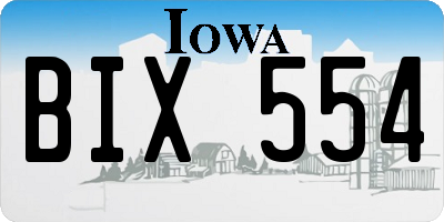 IA license plate BIX554