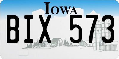 IA license plate BIX573