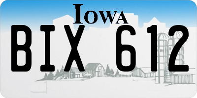IA license plate BIX612