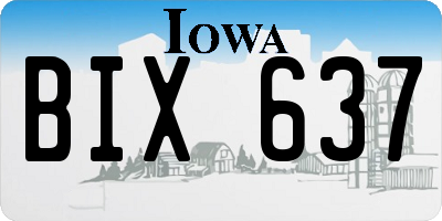 IA license plate BIX637
