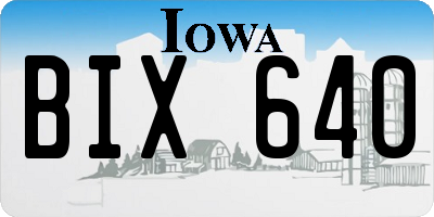 IA license plate BIX640