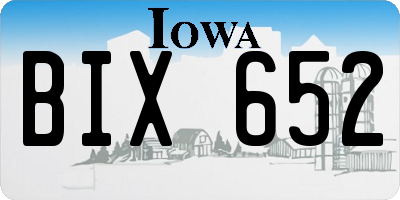 IA license plate BIX652