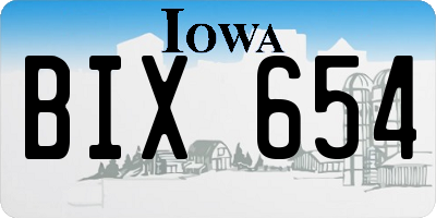 IA license plate BIX654