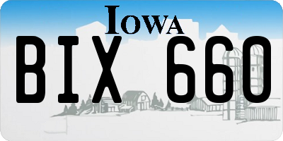 IA license plate BIX660