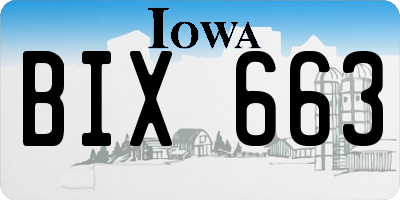 IA license plate BIX663