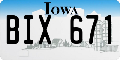 IA license plate BIX671