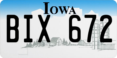 IA license plate BIX672