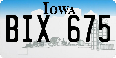 IA license plate BIX675