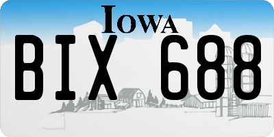 IA license plate BIX688