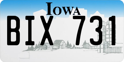 IA license plate BIX731