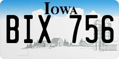 IA license plate BIX756