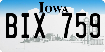 IA license plate BIX759