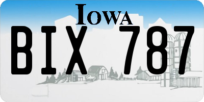IA license plate BIX787