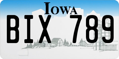 IA license plate BIX789