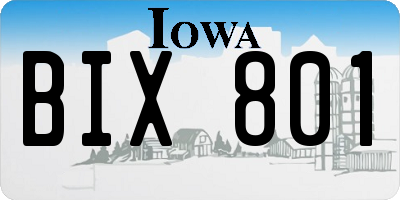 IA license plate BIX801