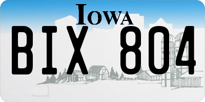IA license plate BIX804