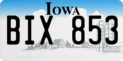 IA license plate BIX853