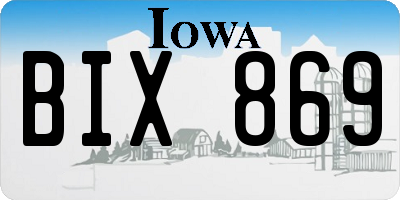 IA license plate BIX869