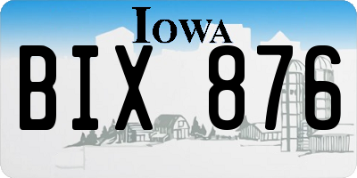 IA license plate BIX876