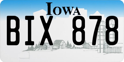 IA license plate BIX878