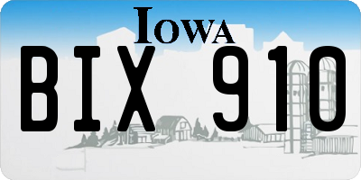 IA license plate BIX910