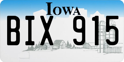 IA license plate BIX915