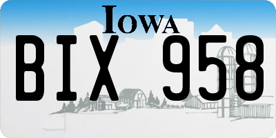IA license plate BIX958