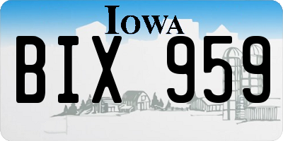 IA license plate BIX959