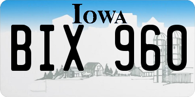 IA license plate BIX960
