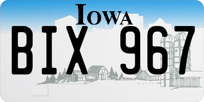 IA license plate BIX967
