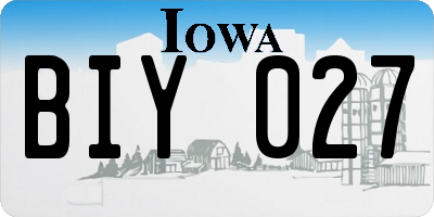 IA license plate BIY027