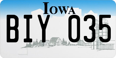 IA license plate BIY035