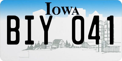 IA license plate BIY041