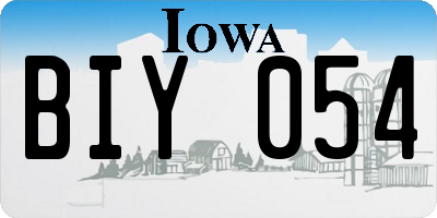 IA license plate BIY054