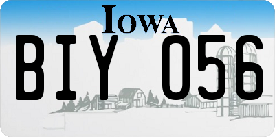IA license plate BIY056