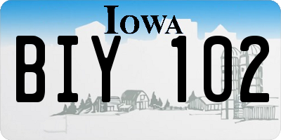 IA license plate BIY102