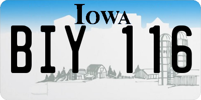 IA license plate BIY116