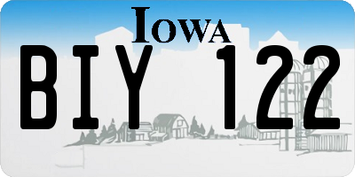 IA license plate BIY122