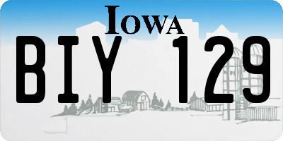 IA license plate BIY129