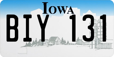 IA license plate BIY131