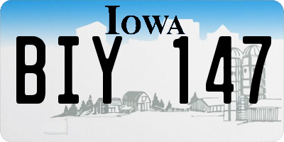 IA license plate BIY147