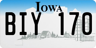 IA license plate BIY170